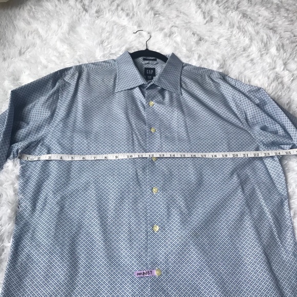 GAP Fitted Checkered Button Down Dress Shirt Sz XL - Picture 6 of 8